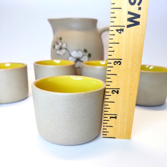VTG Pigeon Forge Pottery Pitcher 6 Tea Cups Dogwood Pattern - Picture 3 of 14